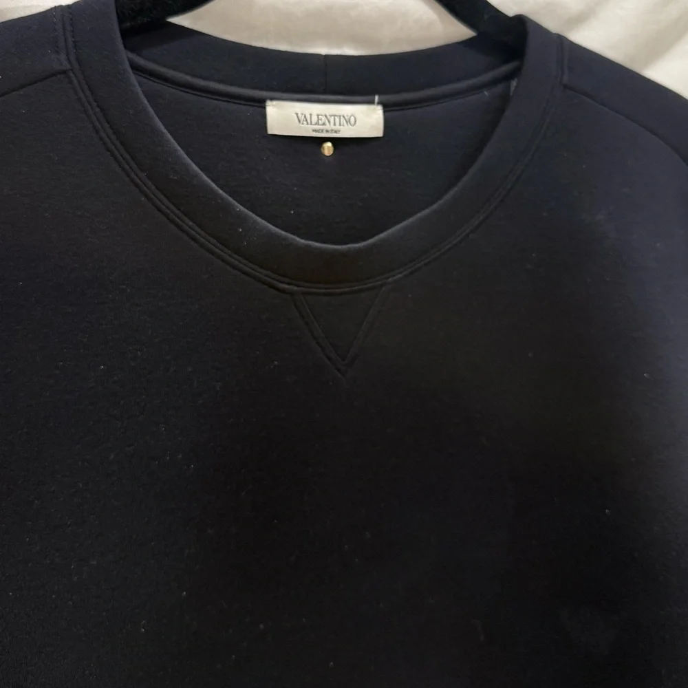 Valentino Men's Navy Modal Rockstud Sweatshirt - Picture 2 of 8